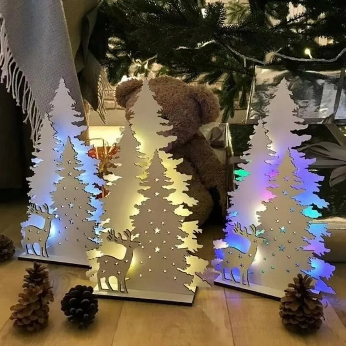 Festive Holiday Handmade Wooden Ornaments