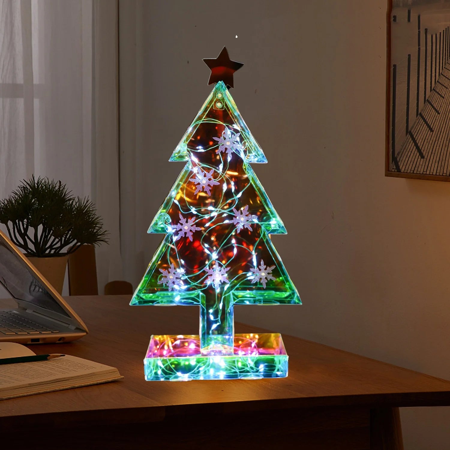 Festive Holiday Illumination Display Setup Arrangement