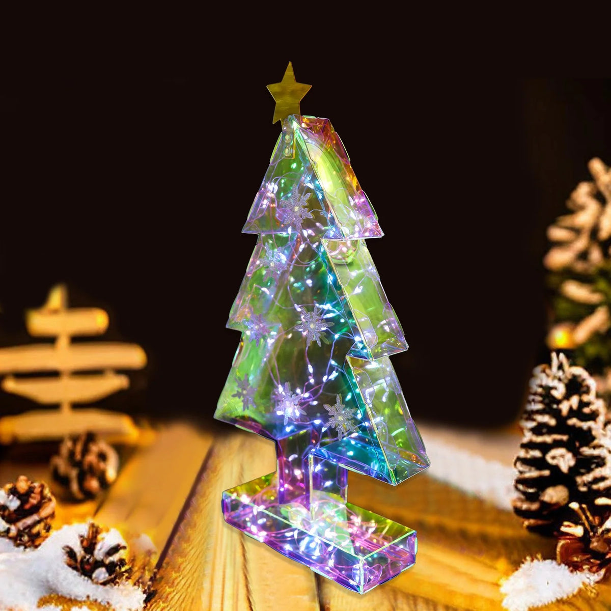Festive Holiday Illumination Display Setup Arrangement