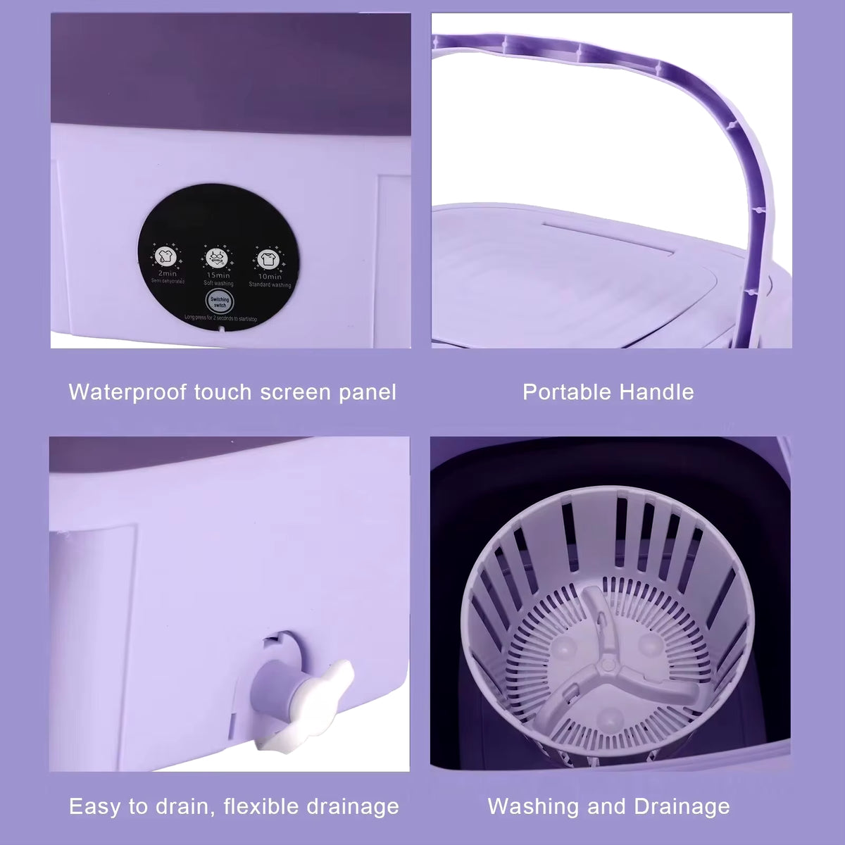 8L Small Folding Washing Machine 
