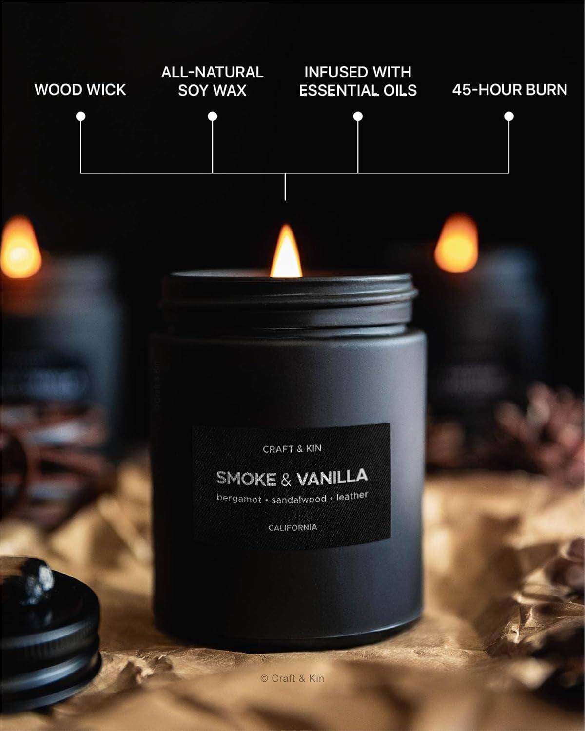 Premium Smoke & Vanilla Candle 