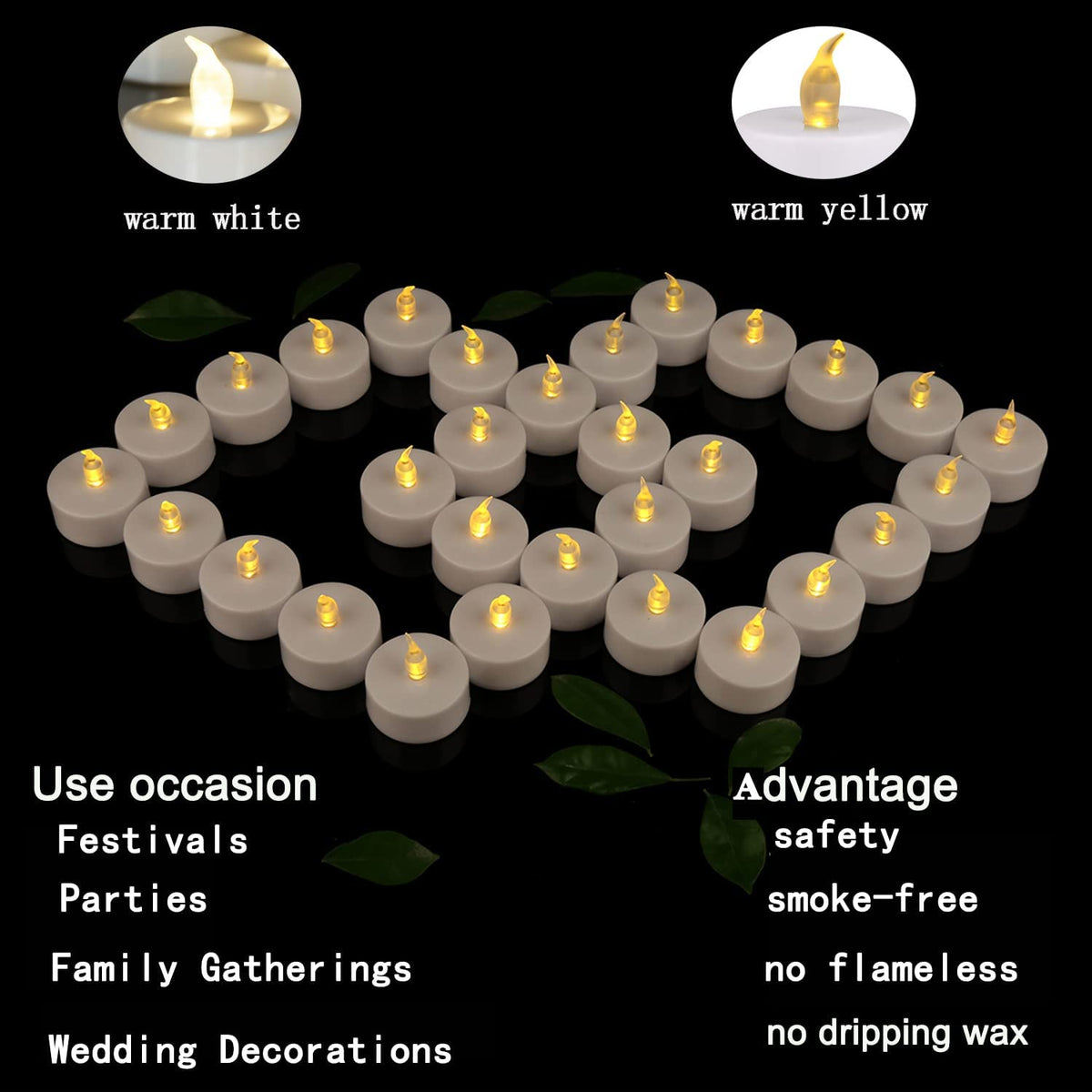 24Pack Battery Tea Lights LED 