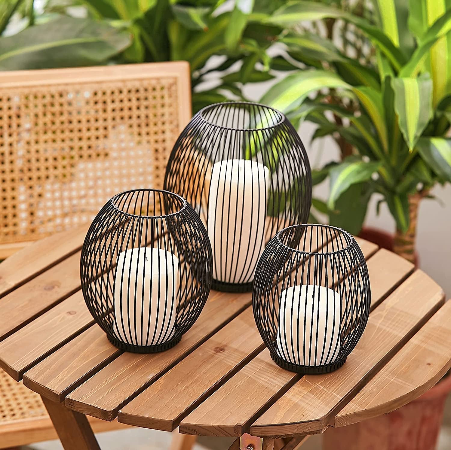 Outdoor Candle Holder Decor Set