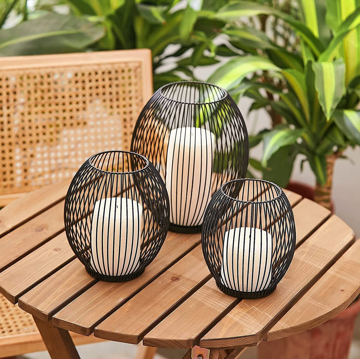 Outdoor Candle Holder Decor Set